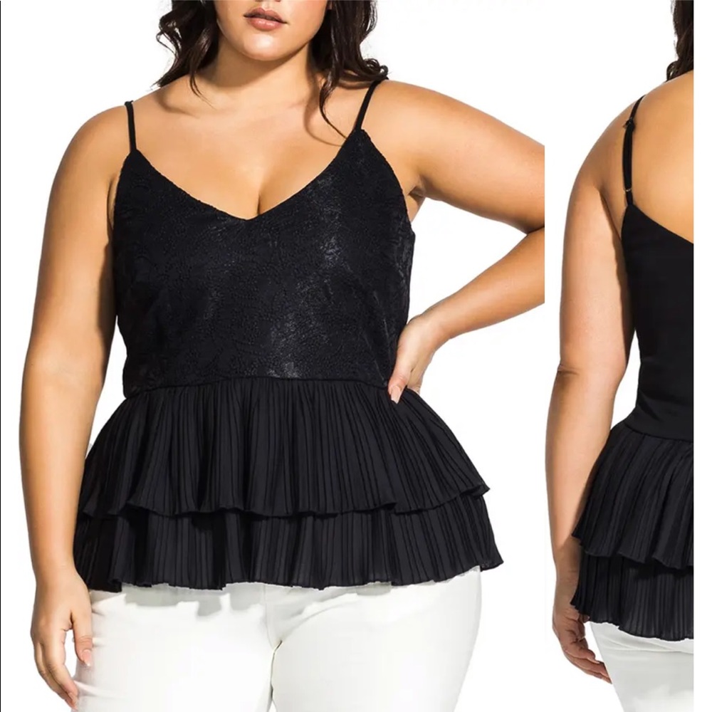 CITY CHIC Crystallized Peplum Tank